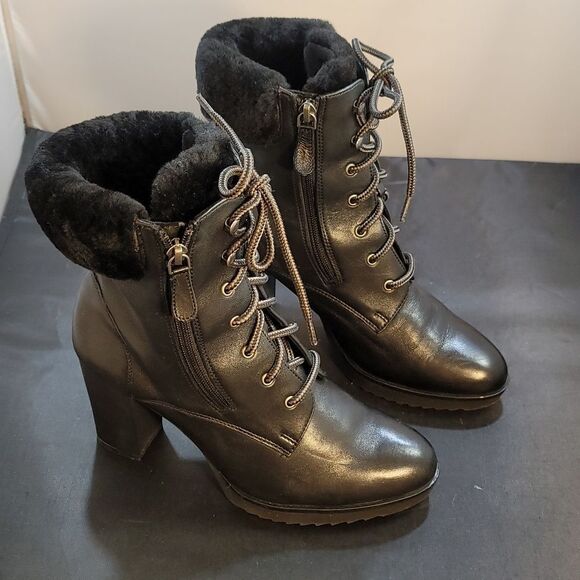 JOHNSON &MURPHY ROCHELLE WOMEN'S LACE-UP BLOCK HEEL BOOT - Picture 8 of 16